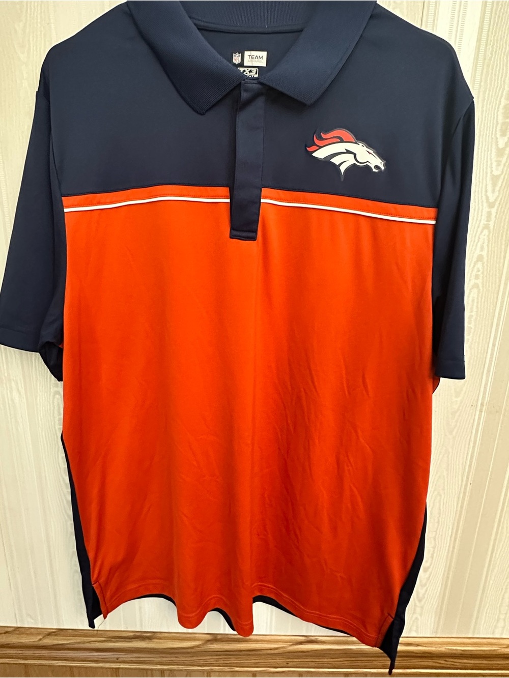 NFL Men’s Navy and Orange Polo with Team Logo